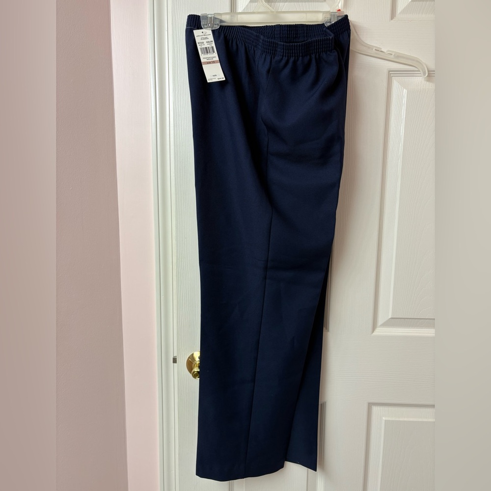 Alfred Dunner Dark Blue Straight Leg Pants